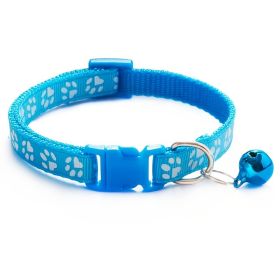 Pet Bell Collar; Adjustable Buckle Cat Collar; Multiple Color (Color: Fluorescent Green, size: adjustment)